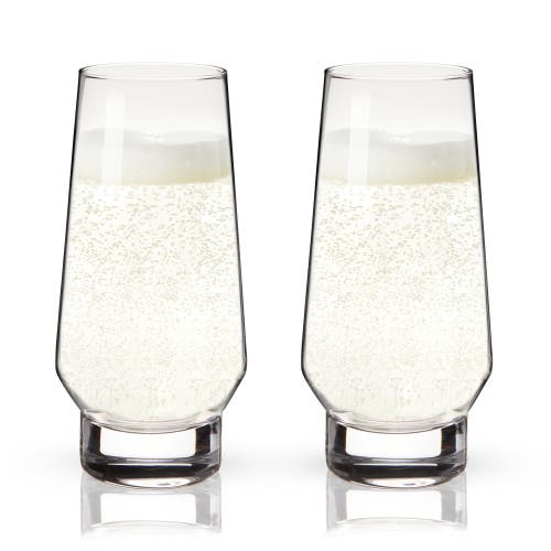 Viski Weighted Stemless Champagne Flutes In Clear