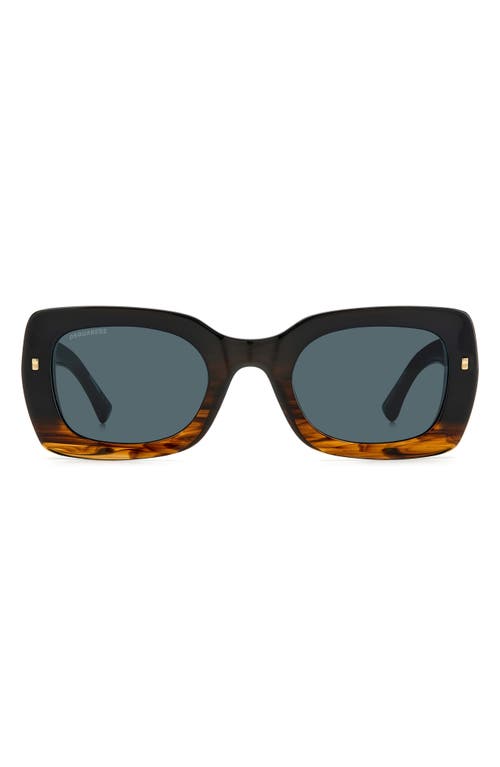 51mm Rectangular Sunglasses in Brown/blue