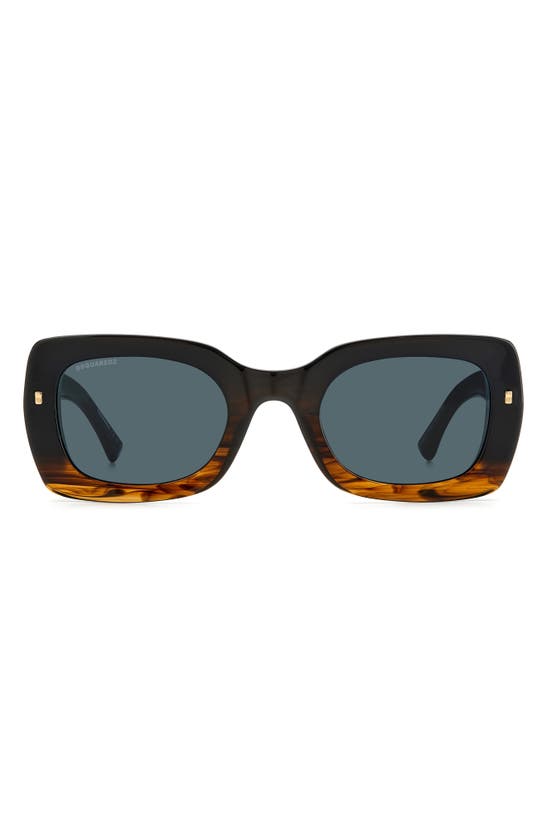 Shop Dsquared2 51mm Rectangular Sunglasses In Brown/ Blue
