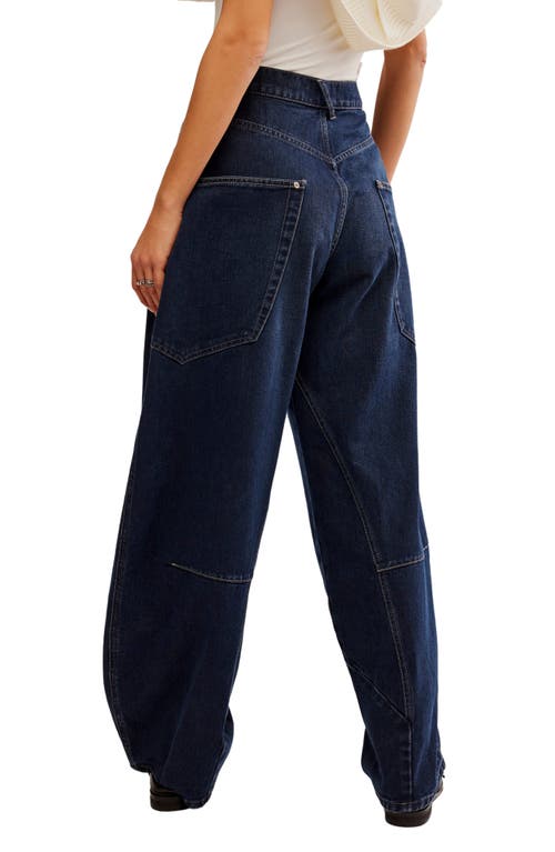 Shop Free People Sugar & Spice Barrel Leg Jeans In Spooky Blue