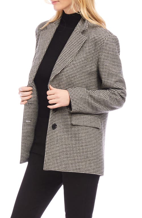Karen Kane Houndstooth Blazer In Black With Cream