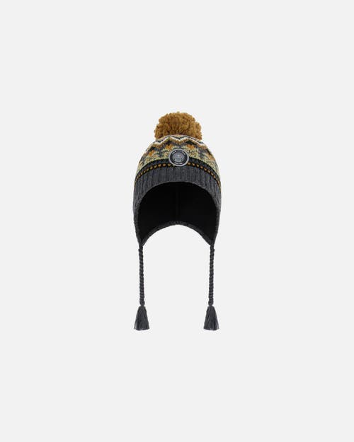 Deux Par Deux Baby Boy's Peruvian Knit Hat Grey And Brown Jacquard In Jacquard
