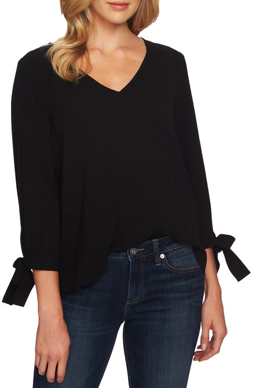 CeCe Tie Sleeve Top in Rich Black at Nordstrom, Size Xx-Small