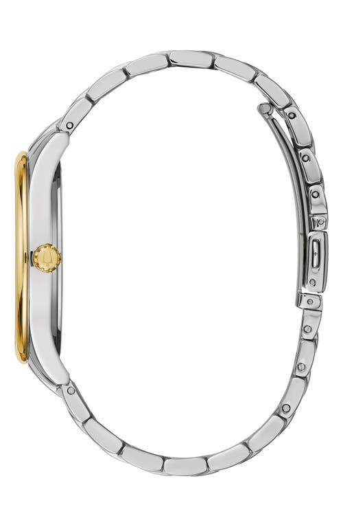Bulova Two-tone Stainless Steel Quartz Diamond Embellished Bracelet Watch, 32mm In Two-tone