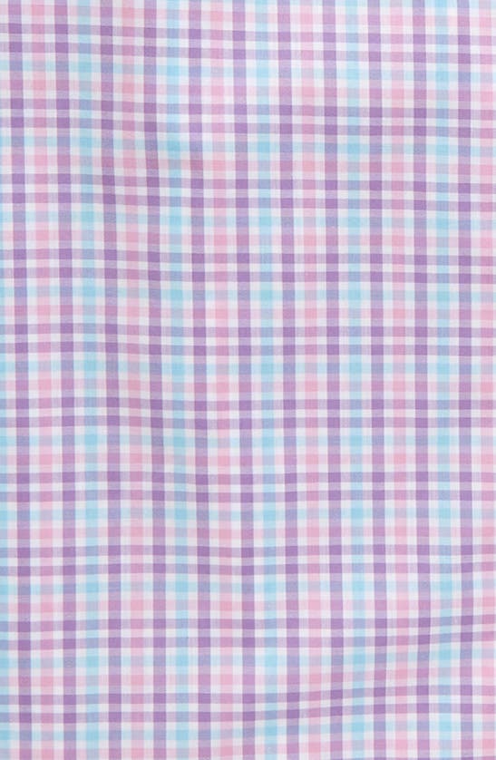 Tallia Kids' Plaid Cotton Blend Dress Shirt In Purple/ Pink