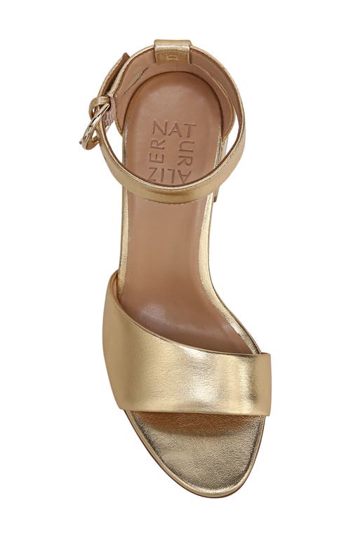 Naturalizer Verly Ankle Strap Flare Heel Sandal In Dark Gold