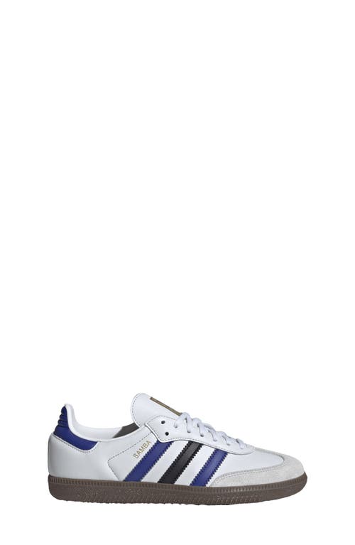 Shop Adidas Originals Adidas Kids' Samba Sneaker In Crystal White/blue/gold