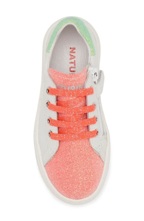 Shop Naturino Hasselt Zip Sneaker In White-pink-yellow