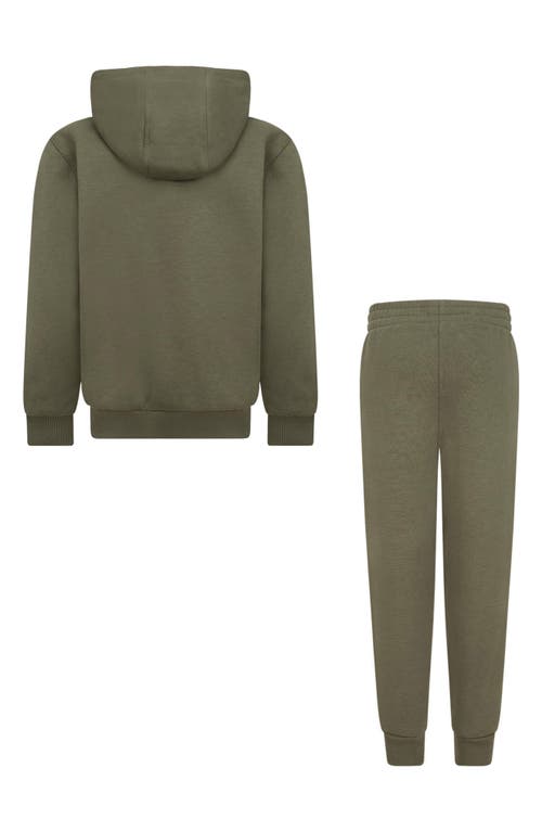 Nike Kids' Gradient Futura Logo Pullover Hoodie & Joggers Set In Medium Olive