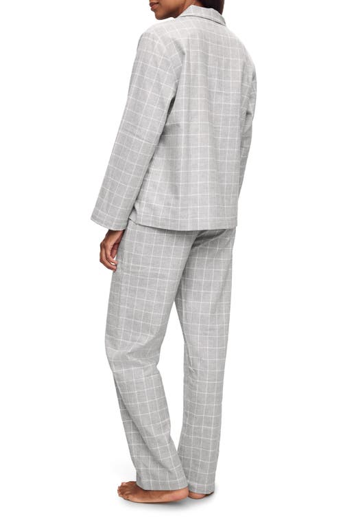 Shop Eberjey Plaid Cotton Flannel Pajamas In Wintercheck Heather Grey