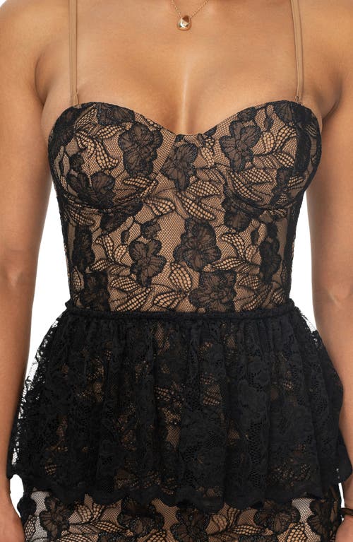 Jluxlabel Fairytale Ending Ruffle Lace Gown In Black