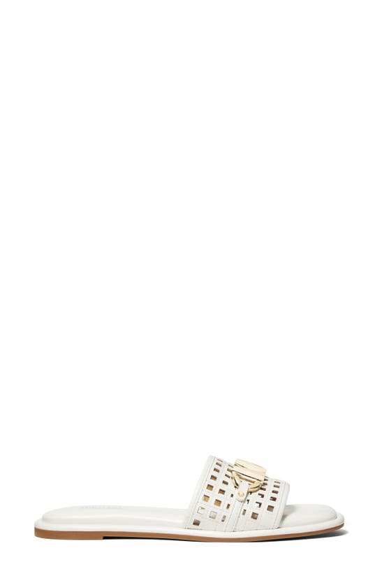 Michael Michael Kors Hayworth Logo Cutout Slide Sandal In Optic White ...