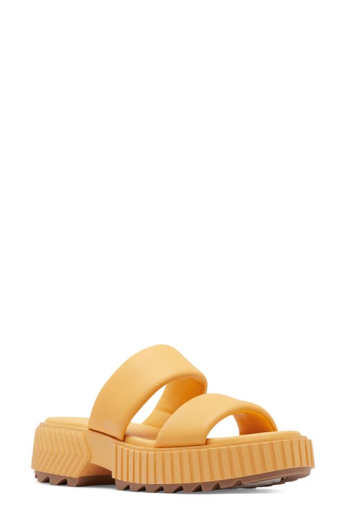 Shop Sorel Ona Streetworks Platform Slide Sandal In Yellow Ray/sea Salt