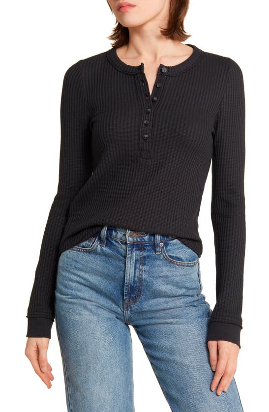 Faherty Legend Après Waffle Henley In Black