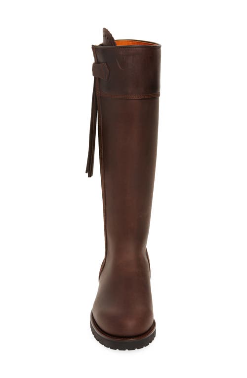 Penelope Chilvers Water Resistant Knee High Tassel Boot In Conker