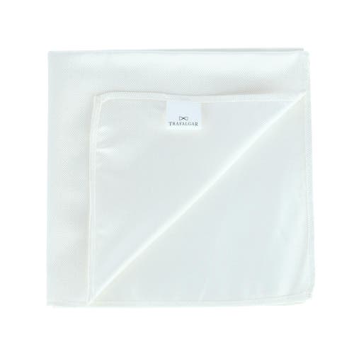 Trafalgar The Gatsby Solid 12 Inch Silk Pocket Square In White