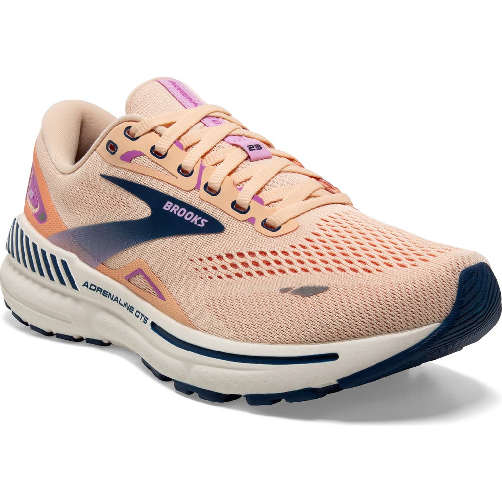 Brooks Womens Adrenaline Gts 23 In Apricot/estate Blue/orchid