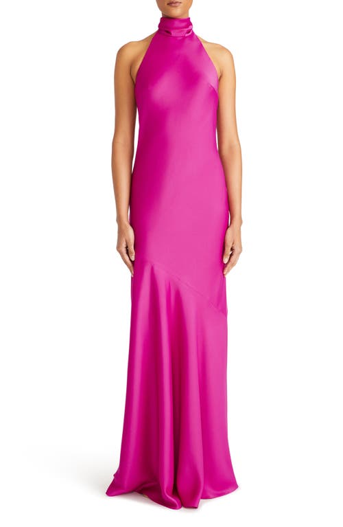 ML Monique Lhuillier Caroline Halter Neck Gown in Berry at Nordstrom, Size 4