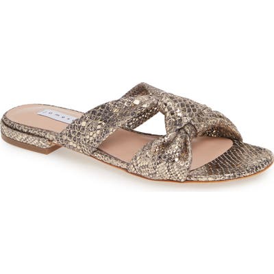 James Chan Kara Slide Sandal, Metallic