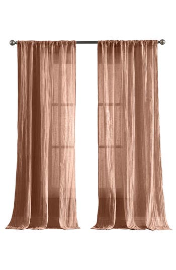 French Connection Charter Crushed Set Of 2 Curtain Panels In Dusty Pink