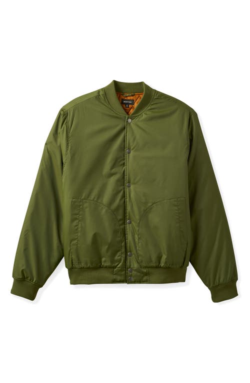 Brixton Dillinger Flight Bomber Jacket In Cypress Green