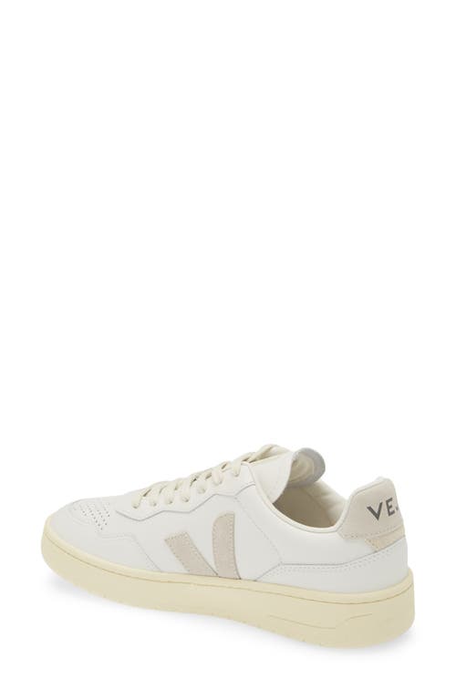 Shop Veja V-90 Leather Sneaker In Extra-white Natural