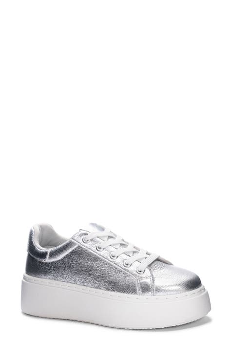 metallic platform trainers