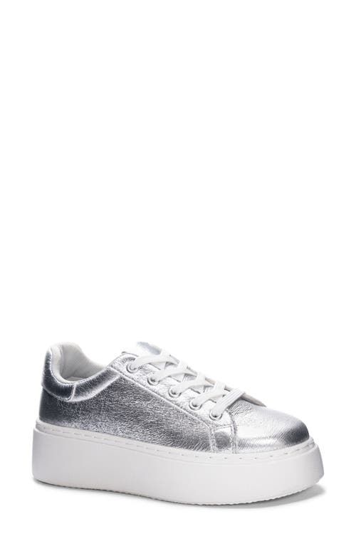 Record Platform Sneaker in Silver