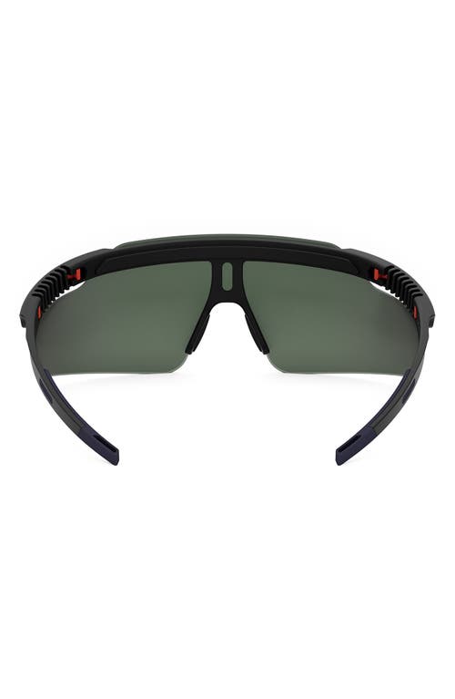 Shop Tag Heuer Shield Pro 228mm Sport Sunglasses In Matte Black/green Mirror