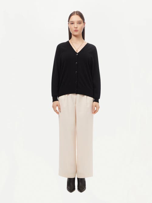 Gobi Mongolian Cashmere 3d Button-up Cardigan In Black