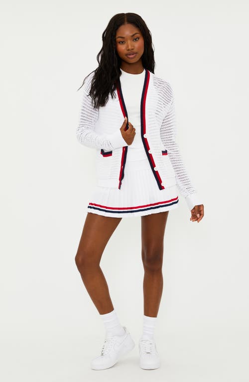 Shop Beach Riot Gene Open Stitch Cotton Cardigan In Americana