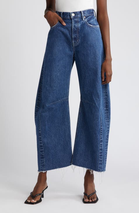 River Island Girls Patchwork Wide Leg Jeans - Blue