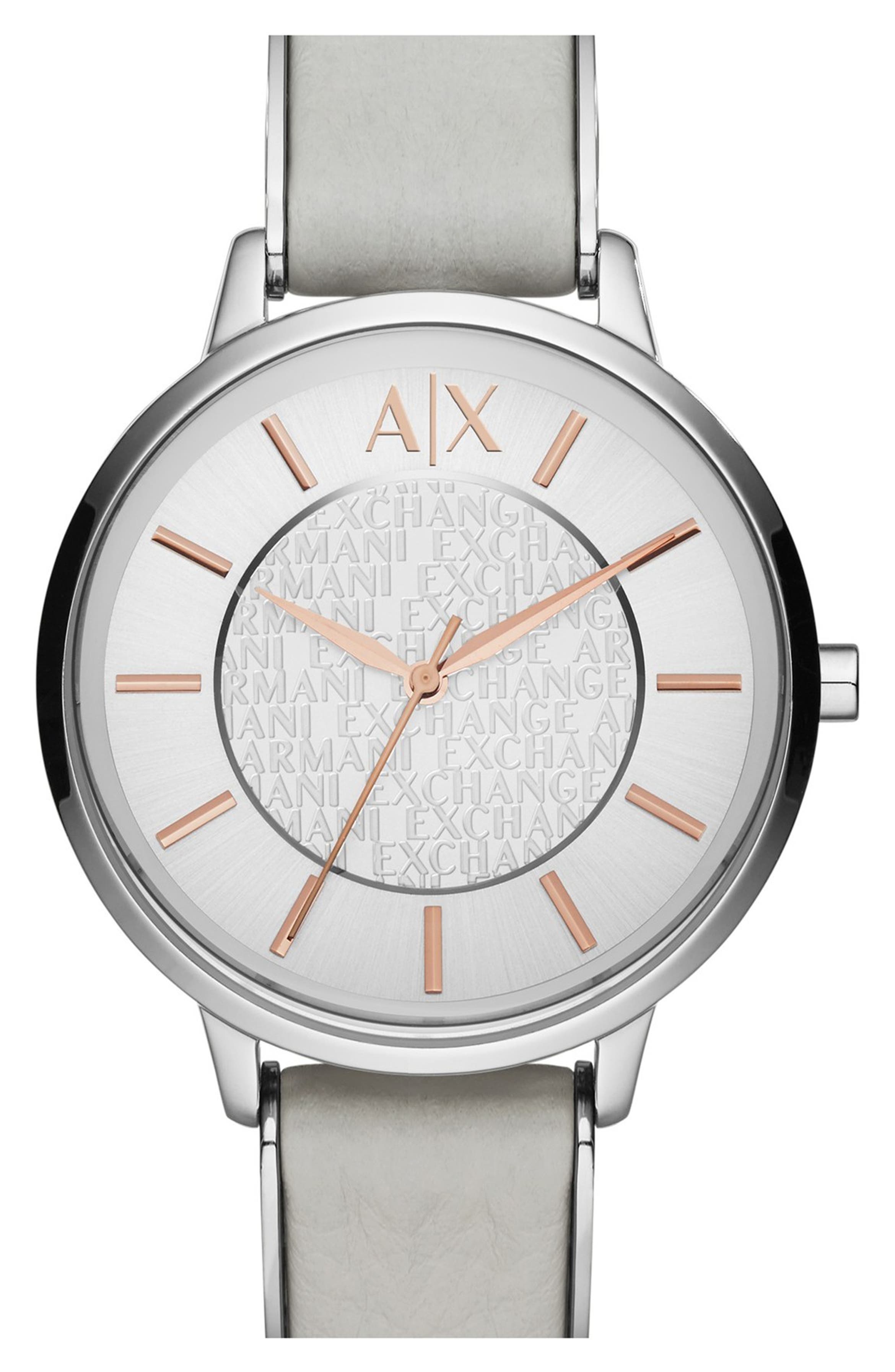 Armani exchange leather band watch Clearance