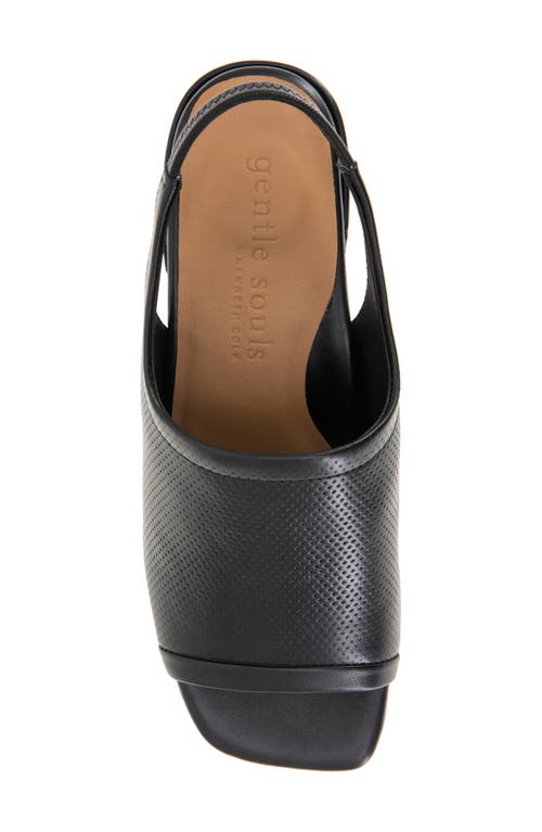 Gentle Souls By Kenneth Cole Penny Slingback Sandal In Black Perf