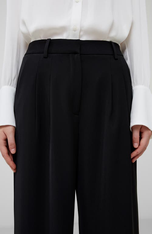 French Connection Harrie Wide Leg Suiting Pants In Blackout