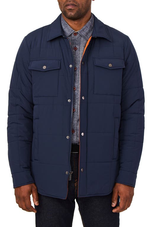 The Weekend Outdoor Quilted Water Resistant Shacket in Navy
