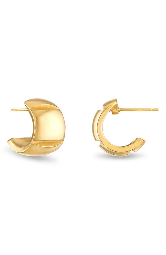 Shop Pamela Zamore Veda Wide Hoop Earrings In Gold