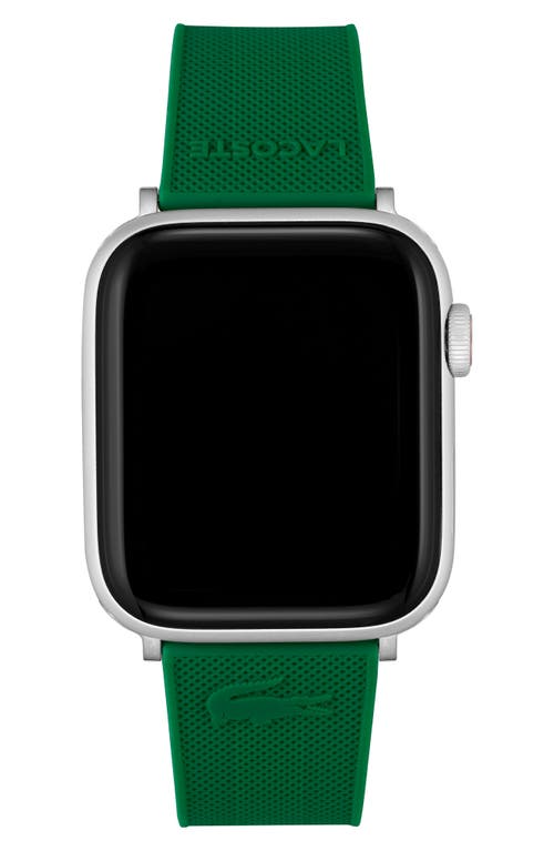 Lacoste Petit Piqué Silicone 22mm Apple Watch® Watchband in Green