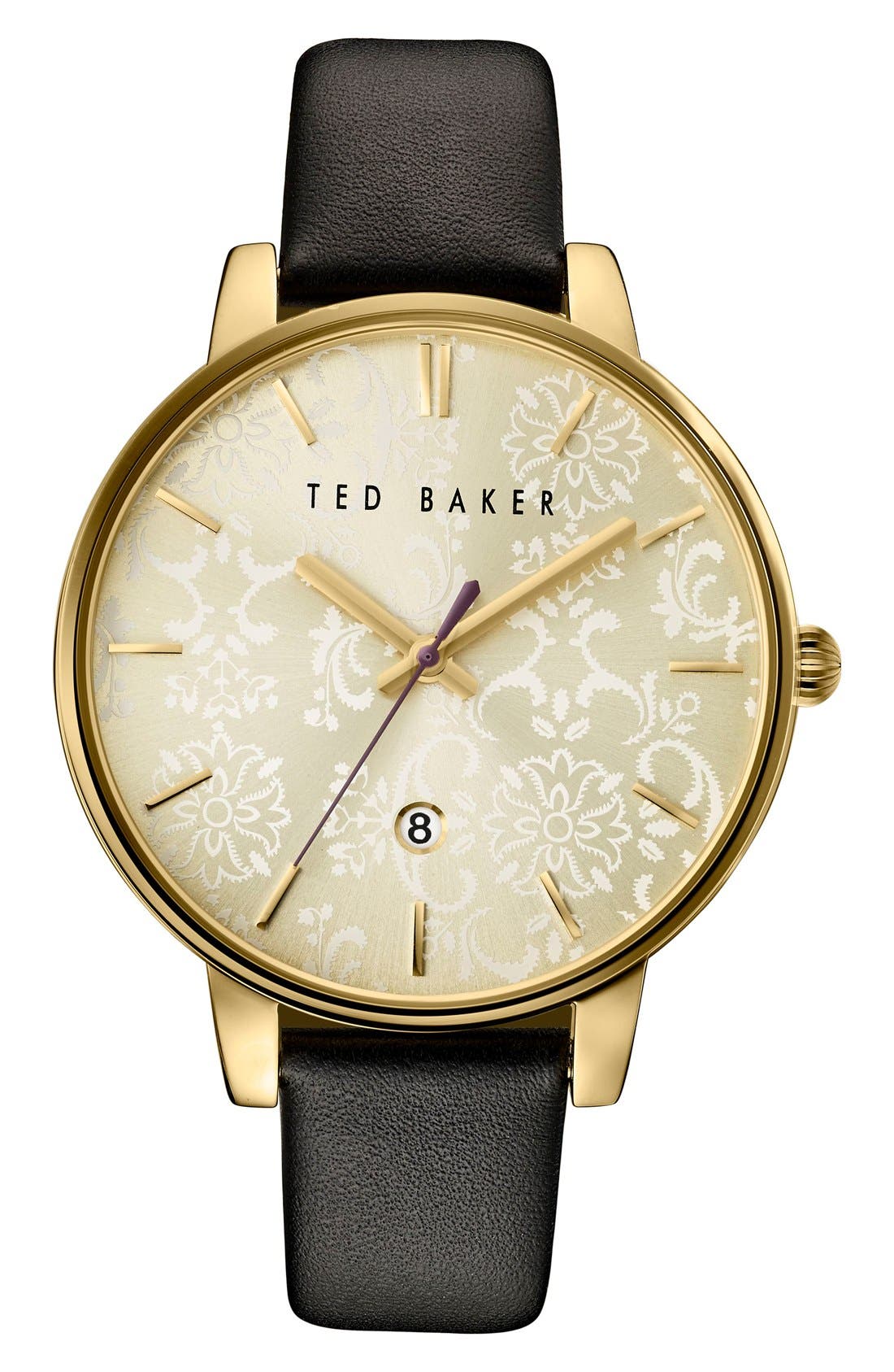 Ted Baker London Leather Strap Watch, 40mm Nordstrom