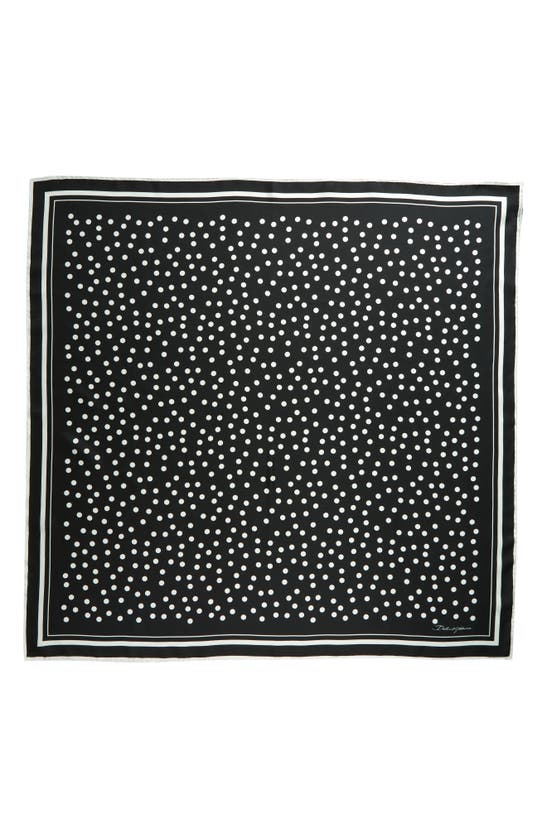 Shop Dolce & Gabbana Dolce&gabbana Polka Dot Silk Scarf In Nero