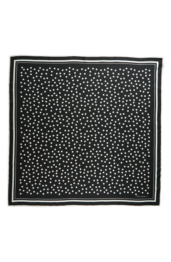 Shop Dolce & Gabbana Polka Dot Silk Scarf In Nero