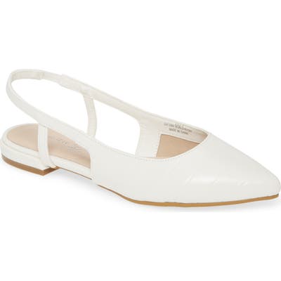 Chinese Laundry Glow Slingback Flat- White