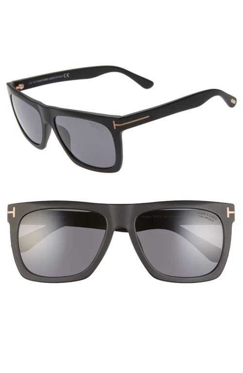 Shop Tom Ford Morgan 57mm Polarized Sunglasses In Matte Black/smoke