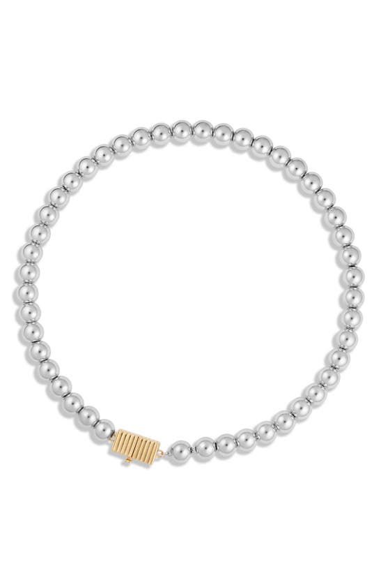Shop Ivi Los Angeles Kelly Beaded Necklace In Silver