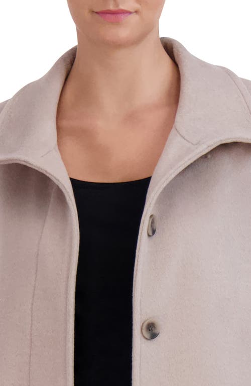 Shop Cole Haan Signature Longline Wool Blend Coat In Stone