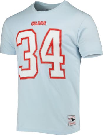 Men's Houston Oilers Earl Campbell Mitchell & Ness White Name & Number  Retired Player Mesh Top