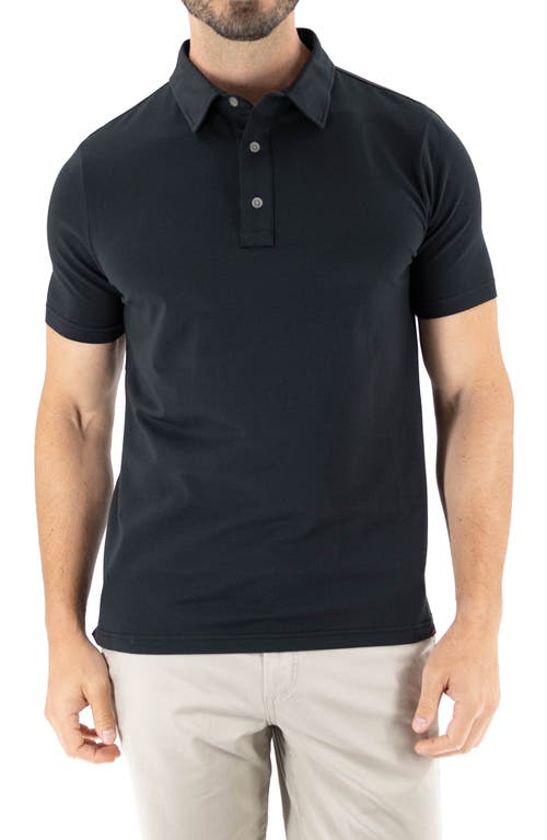 Feeder Stripe Polo in Melange Black