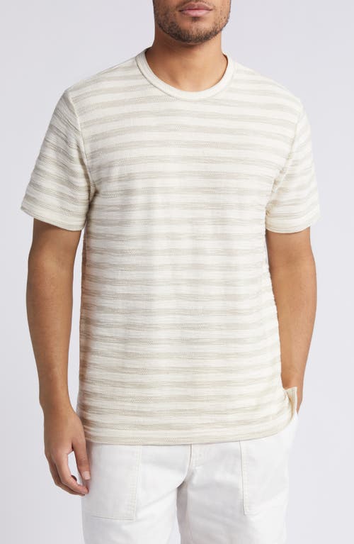 Jacquard Stripe T-Shirt in Olive Jacquard