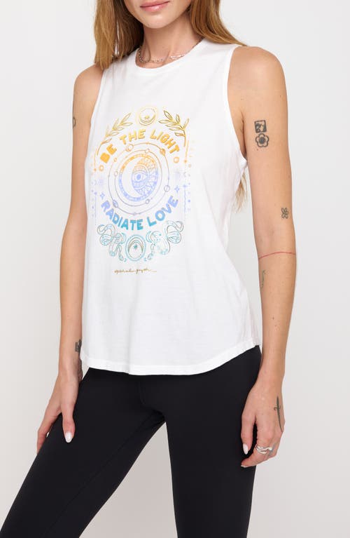 Shop Spiritual Gangster The Light Jade Cotton Blend Tank In White