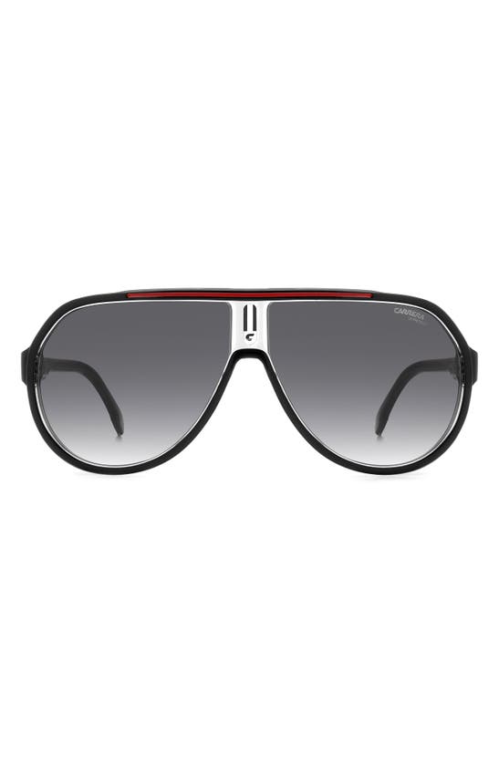 Carrera Eyewear 64mm Oversize Gradient Aviator Sunglasses In Black Red Grey Shaded Modesens 